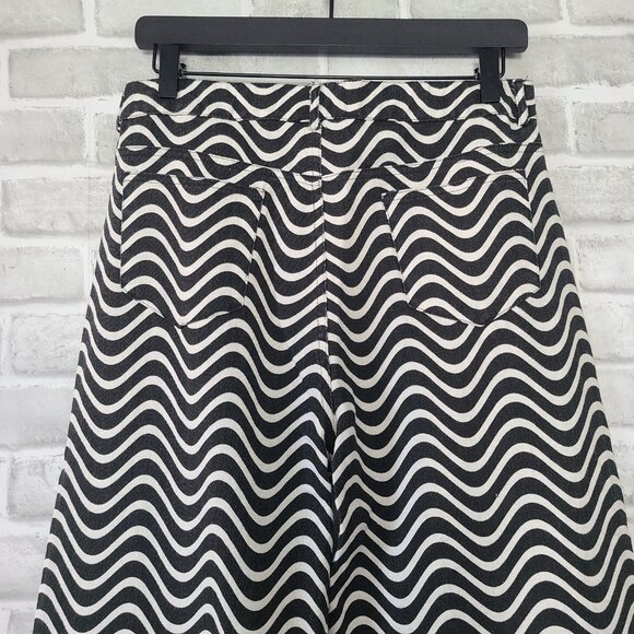 Pretty Damage Wavy Denim Pants Black White Size Medium NWT - Picture 7 of 8